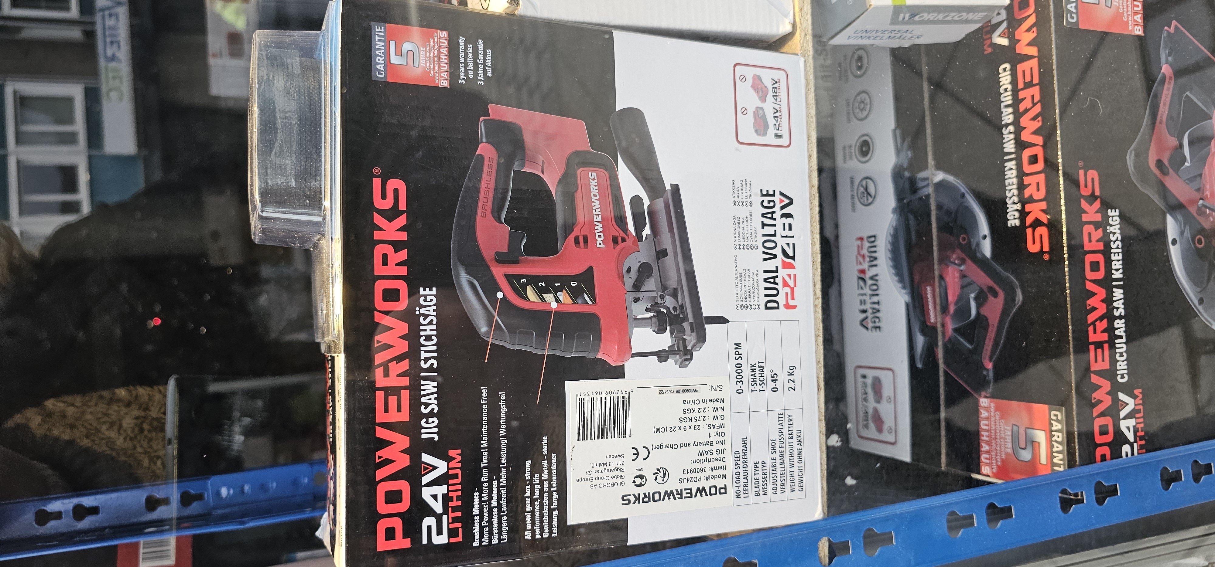 POWERWORKS 24V Lithium Akku-Stichsäge Brushless (ohne Akku & Ladegerät)